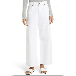 Vince Wide Leg Cropped Jeans (frayed hem)